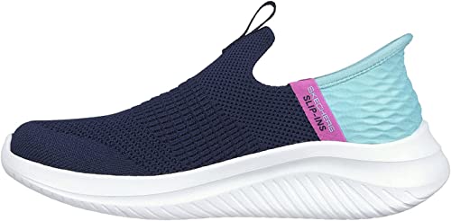 Skechers Mädchen Ultra Flex 3.0 Fresh Time Sneaker, Navy Mesh Turquoise Trim, 31 EU von Skechers