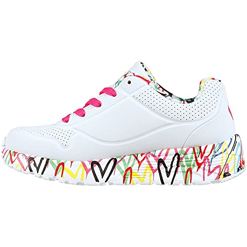 Skechers Mädchen Uno Lite Lovely Luv Sneaker, White Synthetic H. Pink Trim, 31 EU von Skechers