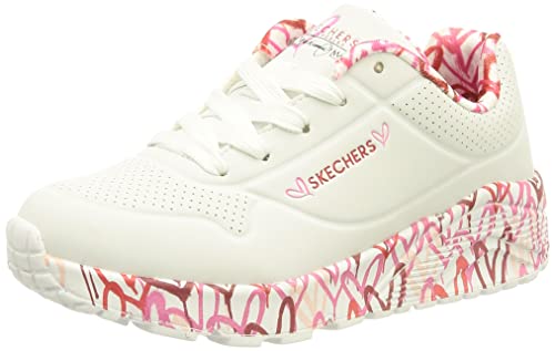 Skechers Mädchen Uno Lite Lovely Luv Sneaker, White Synthetic Red Pink Trim, 28.5 EU von Skechers