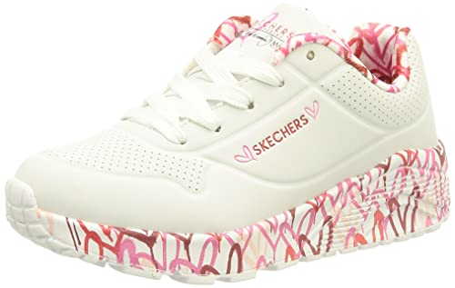 Skechers Mädchen Uno Lite Lovely Luv Sneaker, White Synthetic Red Pink Trim, 36.5 EU von Skechers