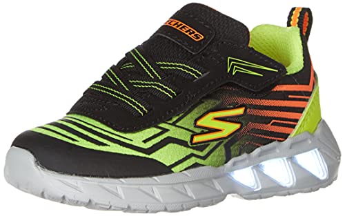 Skechers Magna-Lights MAVER Sneaker, Black Synthetic/Mesh/Yellow & Orange, 22 EU von Skechers