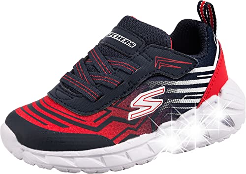 Skechers Magna-Lights MAVER Sneaker, Navy Synthetic/Mesh/Red & White Trim, 23 EU von Skechers