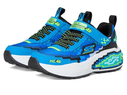 Skechers Mega-Craft 4K Sneaker, Blue Synthetic/Textile/Lime & Black Trim, 33 EU von Skechers