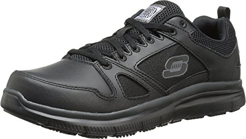 Skechers Men's Black Flex Advantage Slip Resistant Mcallen Slip On - 9 3E - Extra Wide von Skechers