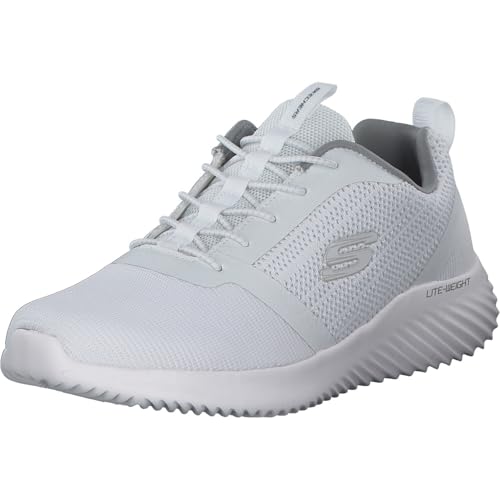 Skechers Herren Bounder Sneaker, White Mesh Pu Trim, 43 EU von Skechers