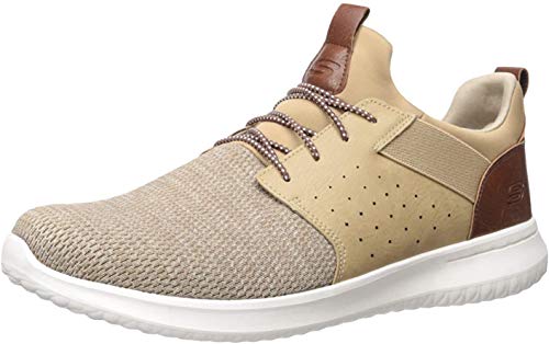 Skechers Men's Classic Fit Delson Camben Sneaker, Light Brown, 10 W US von Skechers