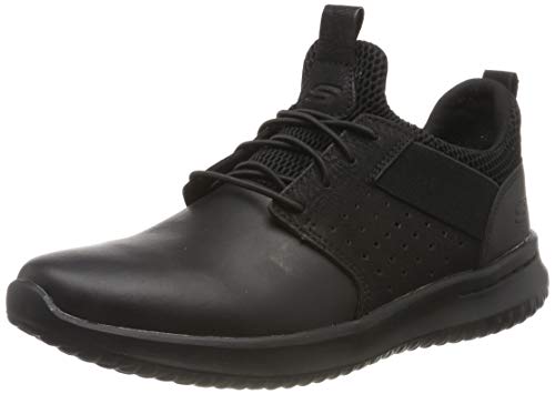 Skechers Men's DELSON AXTON Trainers, (Black Leather BBK), 8 (42 EU) von Skechers