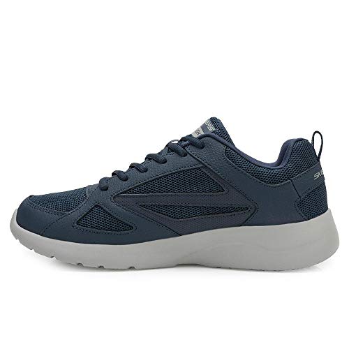 Skechers Men's Dynamight 2.0-fallford Trainers, Blue (Navy Leather/Mesh/Pu/Trim Nvy), 10 UK (45 EU) von Skechers