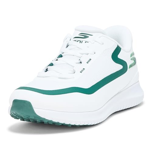 Skechers Men's Flight Spikeless Slip-in Golf Shoe Sneaker, Weiß/Grün, 10.5 Wide von Skechers