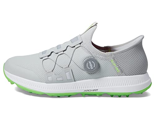 Skechers Men's Go Elite 5 Slip in Twist Fit Waterproof Golf Shoe Boa Sneaker, Gray/Lime Spikeless, 46 EU von Skechers