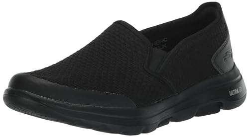 Skechers Herren Go Walk 5 Apprize Slip On Sneaker, Black Textile Synthetic Black Trim, 44.5 EU von Skechers