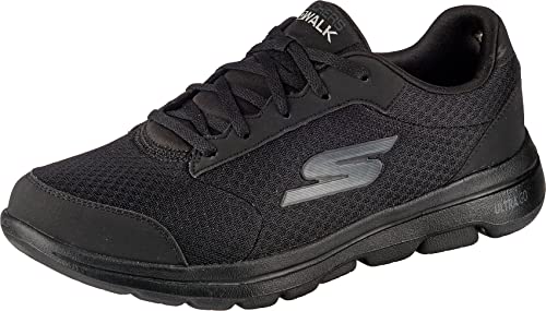 Skechers Herren Go Walk 5 Qualify Sneaker, Black Textile Synthetic Black Trim, 47 EU von Skechers