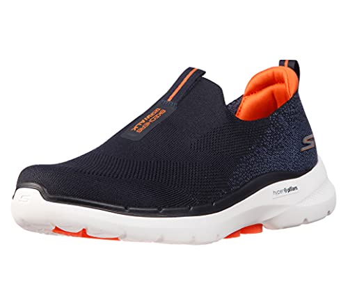 Skechers Men's Gowalk 6-Stretch Fit Slip-On Athletic Performance Walking Shoe, Navy/Orange, 8.5 X-Wide von Skechers