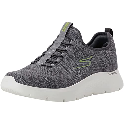 Skechers Men's Gowalk Flex-Athletic Slip-On Casual Walking Shoes with Air Cooled Foam Sneakers, Grey/Lime 2, 8.5 X-Wide von Skechers