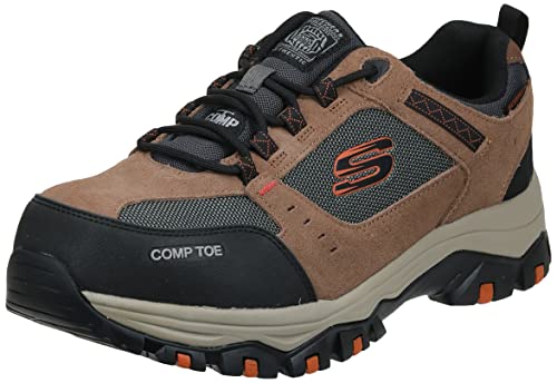 Skechers Men's Greetah Construction Shoe, Brown/Black, 7.5 W US von Skechers