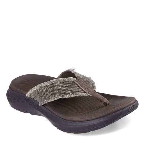 Skechers Men's Parson Sd-Gino Thong Sandal with Frayed Edges, Choc, 46 EU Skechers Men's Parson Sd-Gino Thong Sandal with Frayed Edges, Choc, 46 EU von Skechers