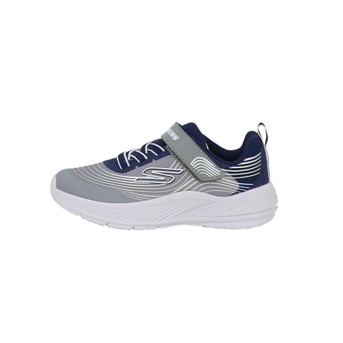 Skechers Microspec Advance Sneaker, Navy, Gray, & White Textile/Navy Synthetic, 26 EU von Skechers