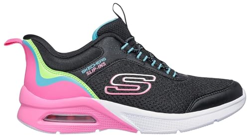 Skechers Microspec Max Color Trifecta Sneaker, Black Synthetic/Multi Trim, 31 EU von Skechers