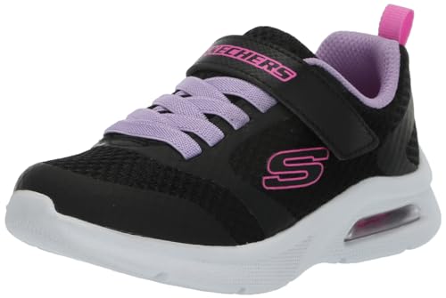 Skechers Girl's Microspec Max Sneaker, Schwarz/Lavender, 10.5 Little Kid von Skechers