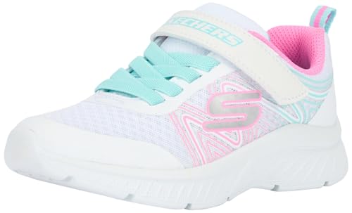 Skechers Microspec Plus Swirl Sweet Sneaker, White Synthetic Multi Trim, 35.5 EU von Skechers