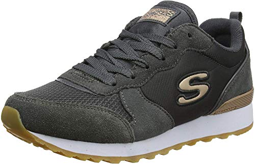 Skechers Damen Retros-og 85-goldn Gurl Sneaker, Grau Charcoal Suede Nylon Mesh Rose Gold Trim Ccl, 37 EU von Skechers