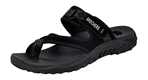 Skechers Reggae Trailway Flip Flop für Damen, Schwarz (schwarz / schwarz), 40 EU von Skechers