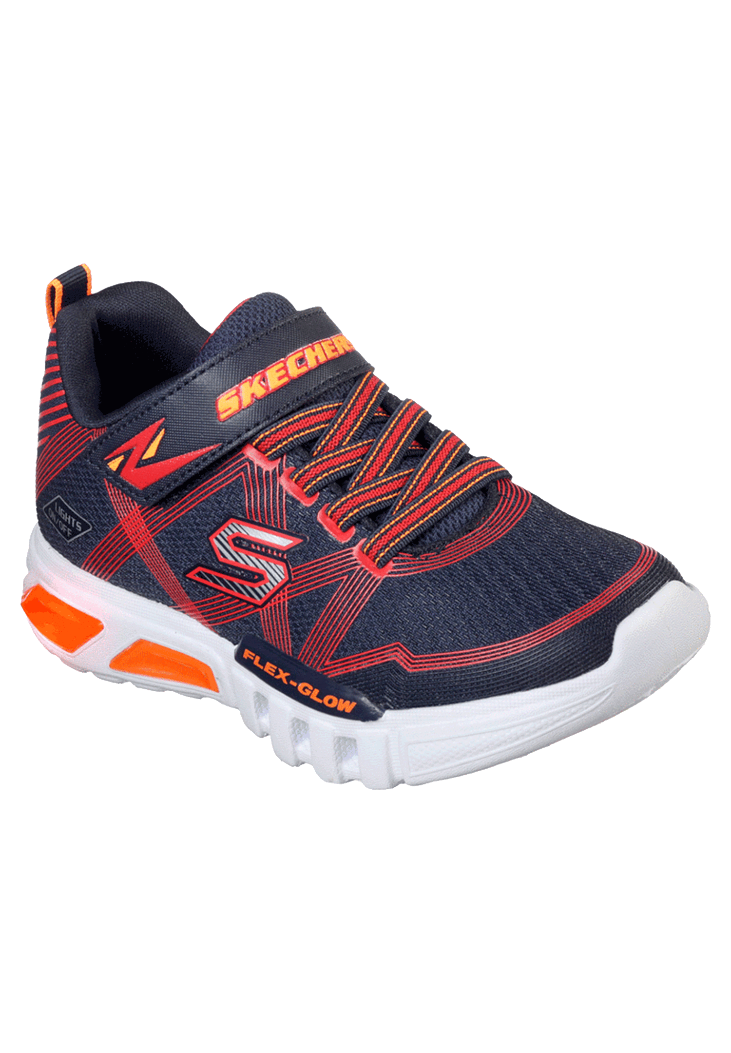 Skechers S Lights Flex Glow Kinder Sneaker Schuhe Jungen LED navy/red von Skechers