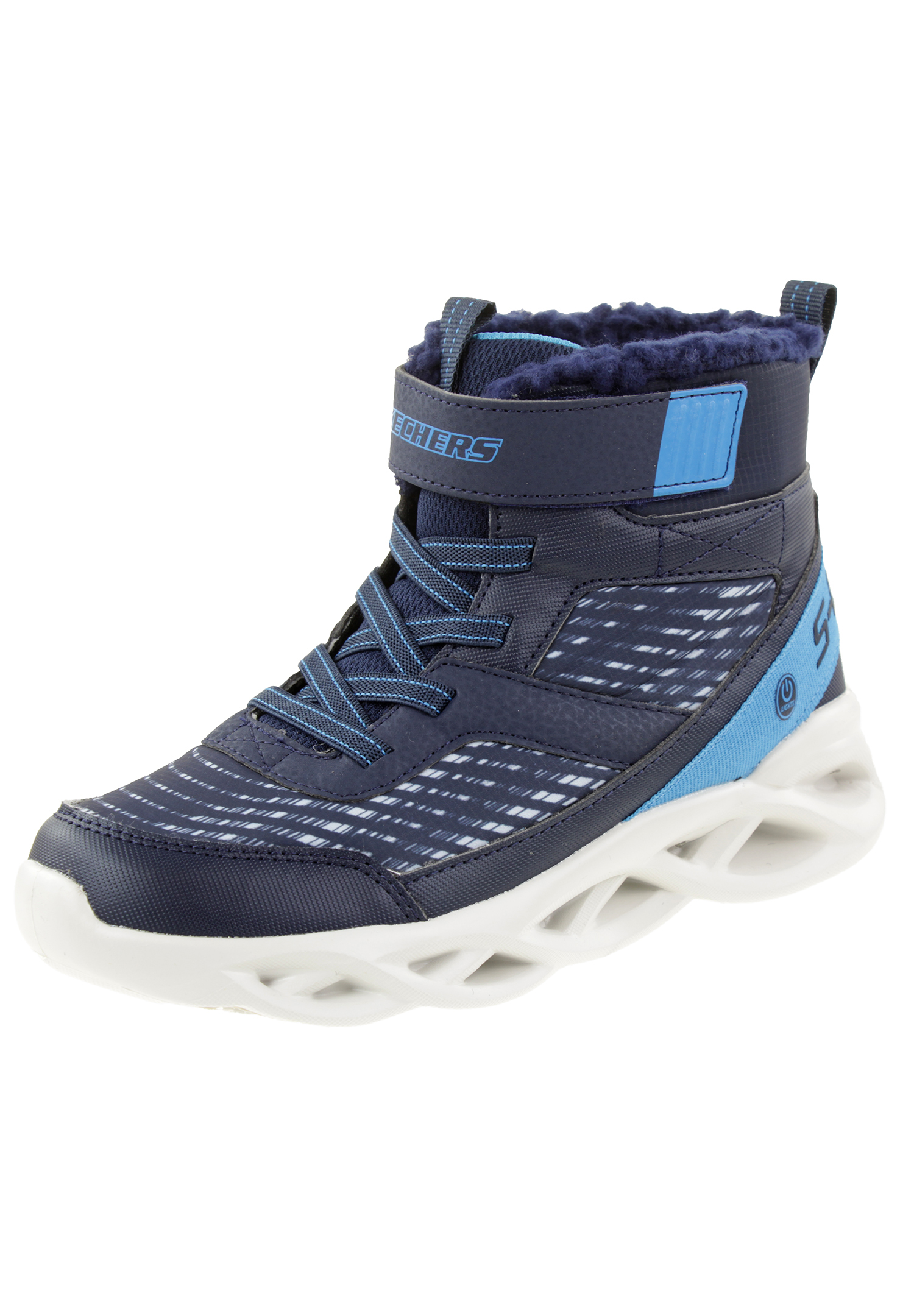 Skechers S Lights Twisted Brights Drovox Jungen Stiefel gefüttert LED 401651L bl... von Skechers