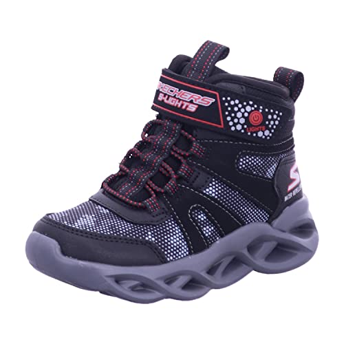 Skechers S Lights Twisted Brights ZERRIX Jungen Stiefel LED 400145L schwarz rot, Schuhgröße:27 EU von Skechers