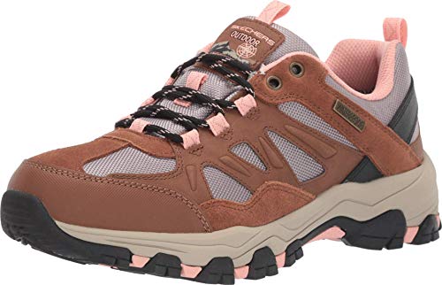 Skechers Damen SELMEN West Highland Sneaker, Brown Leather/Tan Textile/Light Coral Trim, 36 EU von Skechers