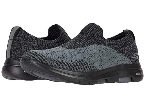 Skechers Herren Gowalk 5 Merrit, Stretch-Fit, gestrickt, zum Reinschlüpfen, Laufschuh Sneaker, Schwarz/Dunkelgrau, 45.5 EU von Skechers