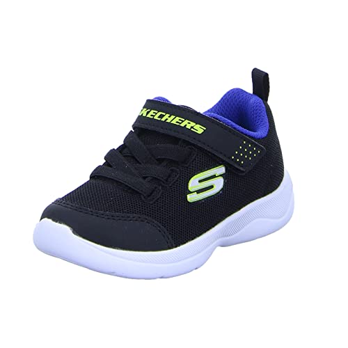 Skechers Skech-Stepz 2.0 Mini Wanderer Sneaker, Black Textile/Synthetic/Blue & Lime Trim, 28 EU von Skechers