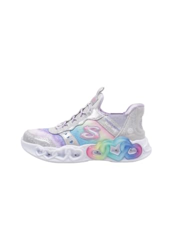 Skechers Girls Sneaker, Silver Synthetic Multi Trim, 35 EU von Skechers