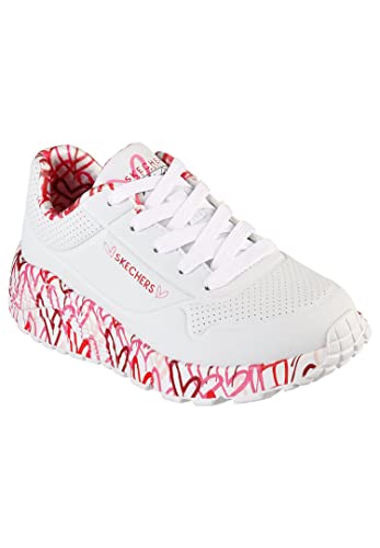 Skechers Mädchen Uno Lite Lovely Luv Sneaker, White Synthetic Red Pink Trim, 35 EU von Skechers