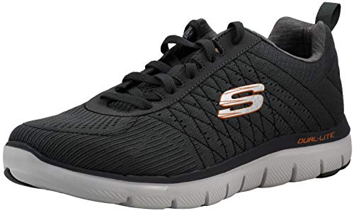 Skechers Sport Herren Flex Advantage 2.0 The Happs Oxford, Charcoal/Orange, 43 EU von Skechers