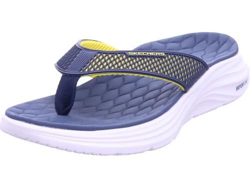 Skechers Sport Herren Vapor Foam Sandale, Marineblau KPU Gelb Trim, 40 EU von Skechers