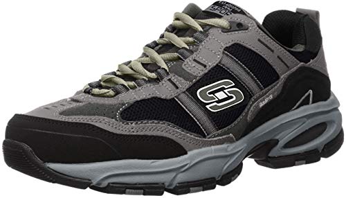 Skechers Sport Herren Vigor 2.0 Trait Memory Foam Sneaker, Charcoal/schwarz, 46 EU von Skechers