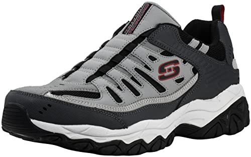 Skechers Sport Men's Afterburn Memory Foam Strike On Training Shoes, Charcoal/Red, 11 M US von Skechers