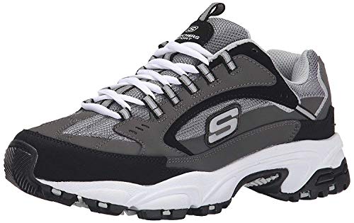 Skechers Sport Men's Stamina Nuovo Lace-Up Sneaker,Charcoal/Black,9.5 XW US von Skechers