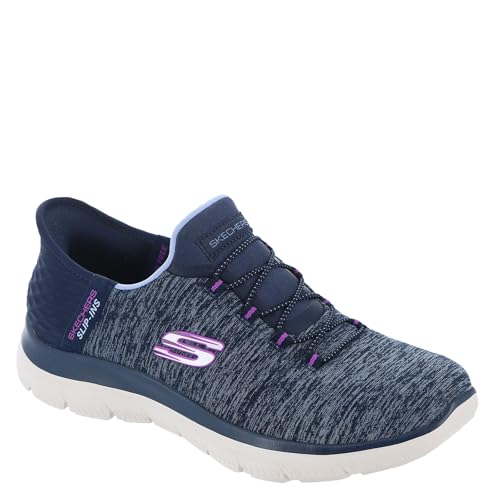 Skechers Damen Summits Freisprech-Slip-ins-Memory-Schaum-Einlegesohle, Fersenkissen, Vegane Materialien Sneaker, Marineblau, 39 EU Weit von Skechers
