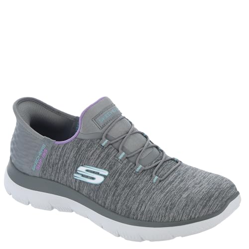 Skechers Hands Free Summits - Dazzling Haze Damen-Sneakers zum Hineinschlüpfen, Grau Mint, 39 EU Weit von Skechers