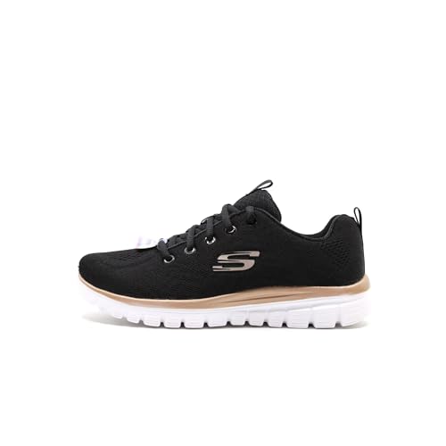 Skechers Sport Womens Graceful GET Connected Sneakers Damen Schuhe Schwarz Gold, Schuhgröße:41 EU von Skechers