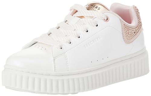 Skechers Street Girls Sneaker, White Synthetic/Rose Trim, 36 EU von Skechers