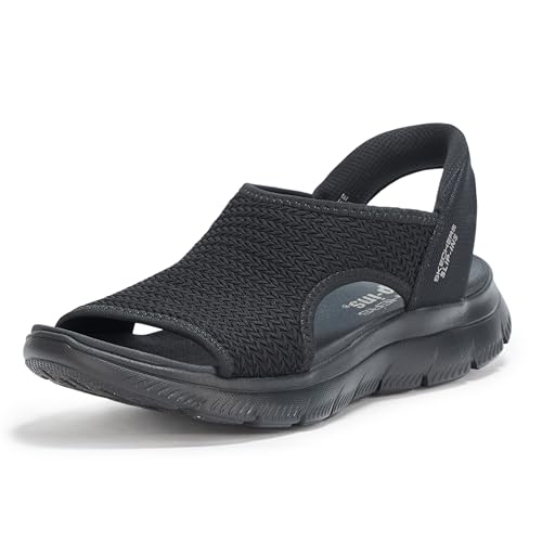 Skechers Summits-Sweetly Evolved Sport-Sandalen für Damen, Schwarz/Schwarz, 6 Wide von Skechers