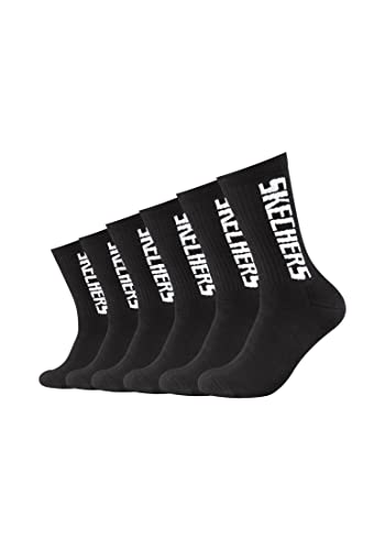 Skechers Unisex Tennissocken Cushioned 6er Pack 43/46 black von Skechers