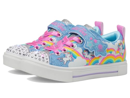Skechers Mädchen Twinkle Sparks Jumpin' Clouds Sneakers, Blue Synthetic/Multi Trim, 32 EU von Skechers