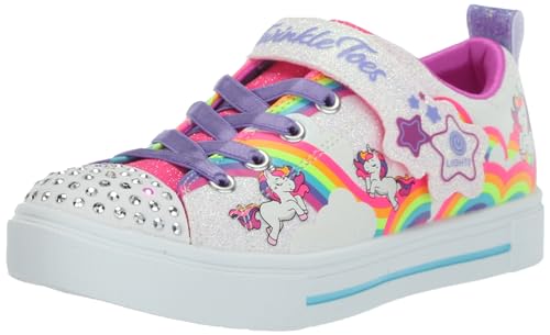 Skechers Twinkle Toes Sneaker, White Synthetic/Multi Trim, 43 EU Skechers Twinkle Toes Sneaker, White Synthetic/Multi Trim, 43 EU von Skechers