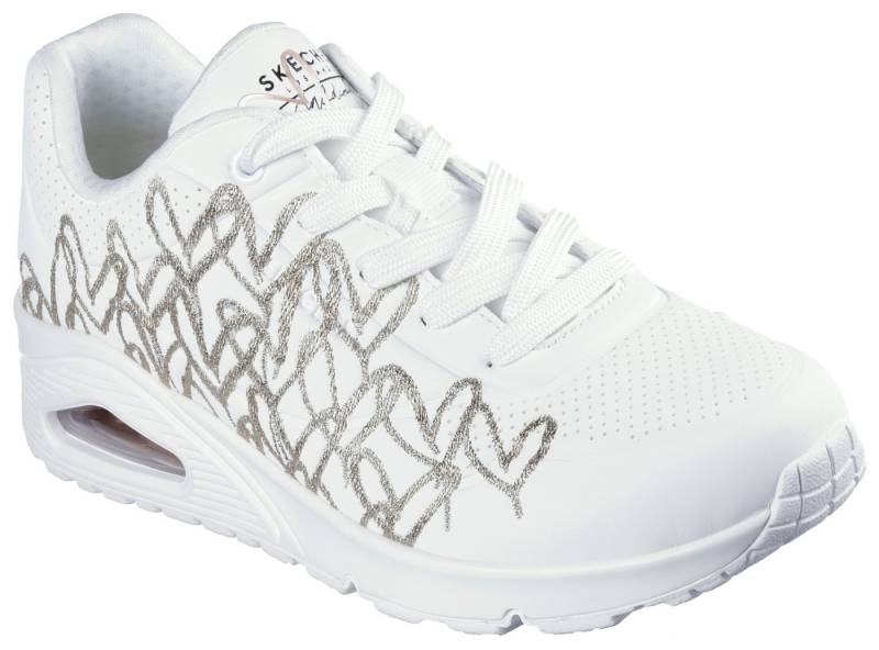 Skechers UNO-GOLDEN HEART Sneaker Freizeitschuh, Schnürschuh mit goldfarbenen Mylar-Stickereien von Skechers