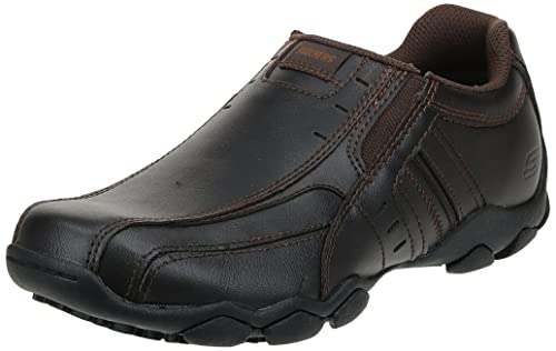 Skechers USA Herren Diameter-Nerves Slip-On Loafer, Braunes Leder, 40 EU von Skechers