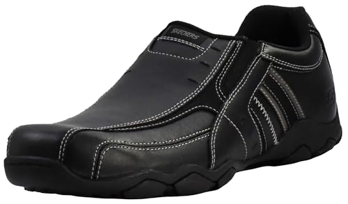 Skechers USA Herren Diameter-Nerves Slip-On-Loafer, Schwarz, 45 EU von Skechers